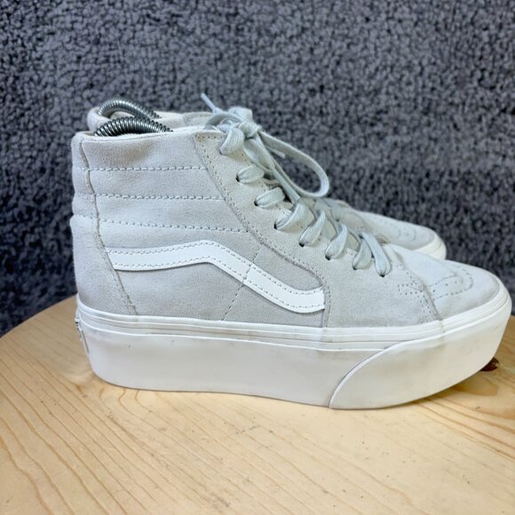 Vans Sk8-Hi Tapered Stackform Sneakers Womens Size 6 Gray Suede Chunky Platform - Picture 3 of 7